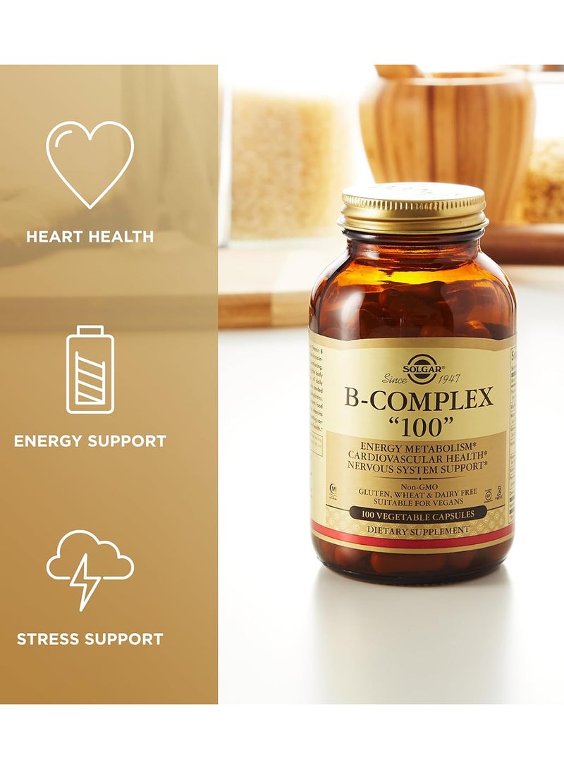 Solgar B-Complex "100", 100 Vegetable Capsules - Image 3