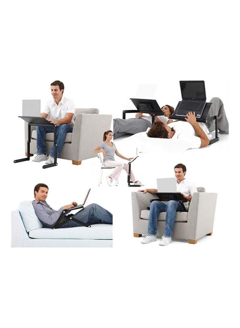 AMM Portable Laptop Stand for Desk Bed Sofa Foldable Table with Cooling Fan Two Fans - Image 3