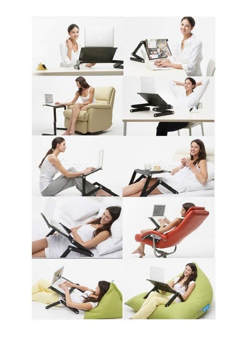 AMM Portable Laptop Stand for Desk Bed Sofa Foldable Table with Cooling Fan Two Fans - Image 5