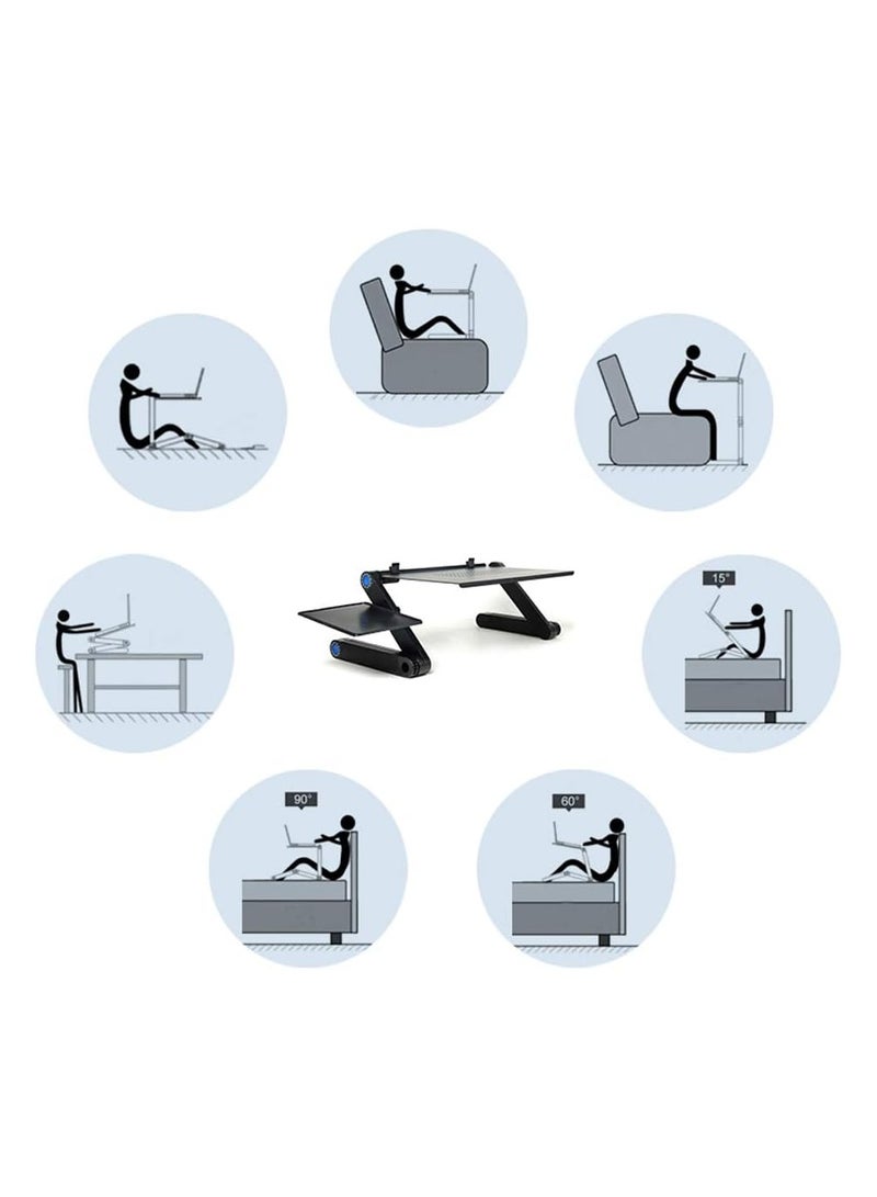 AMM Portable Laptop Stand for Desk Bed Sofa Foldable Table with Cooling Fan Two Fans - Image 4