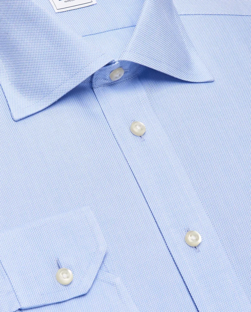 كاميتشسما قميص مقاوم للتجاعيد أندورا بقصّة على شكل الجسم بلون أزرق