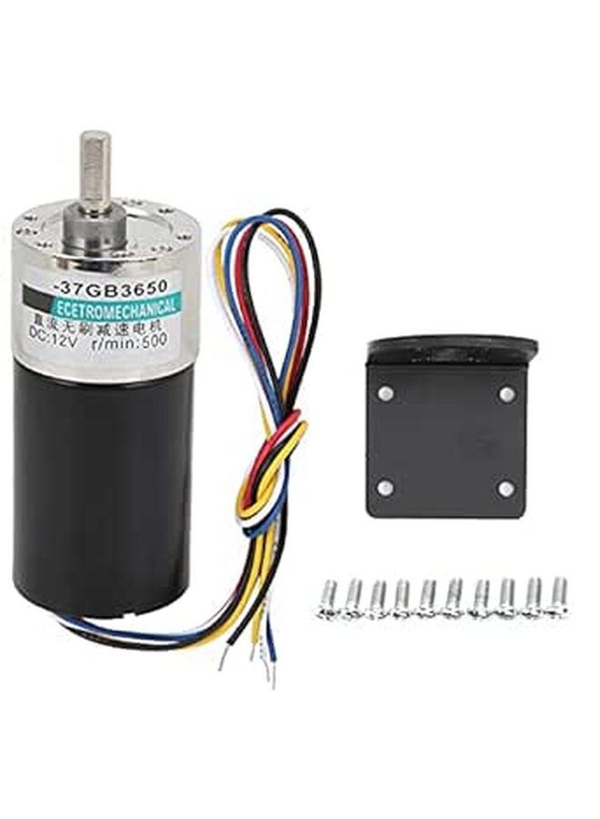 Metal Gear DC Brushless Motor 12V Speed Reducer With Bracket 500rpm For Measuring Instruments - Image 1