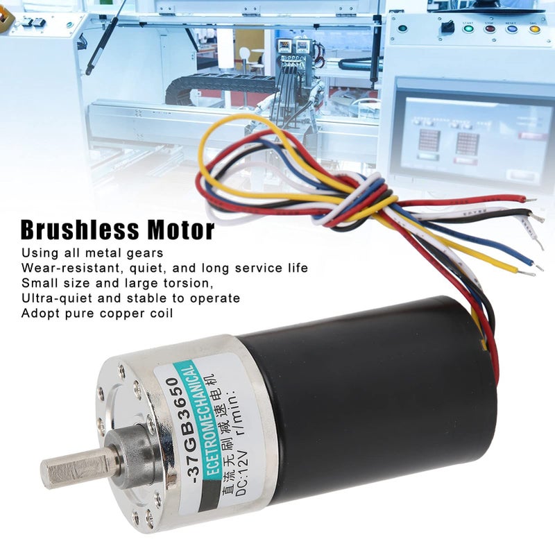 Metal Gear DC Brushless Motor 12V Speed Reducer With Bracket 500rpm For Measuring Instruments - Image 5