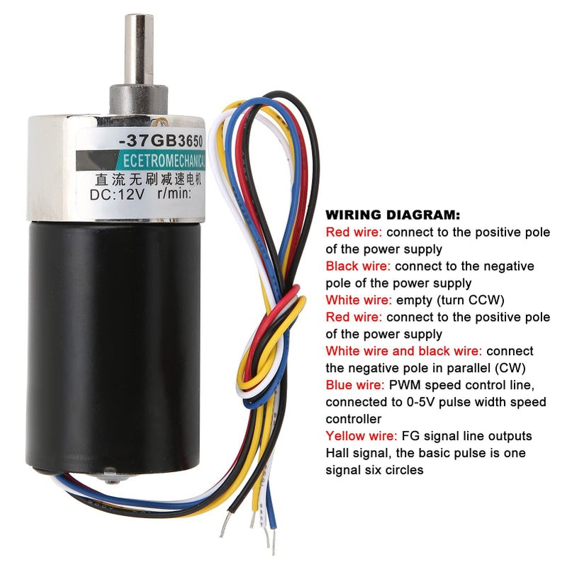 Metal Gear DC Brushless Motor 12V Speed Reducer With Bracket 500rpm For Measuring Instruments - Image 4