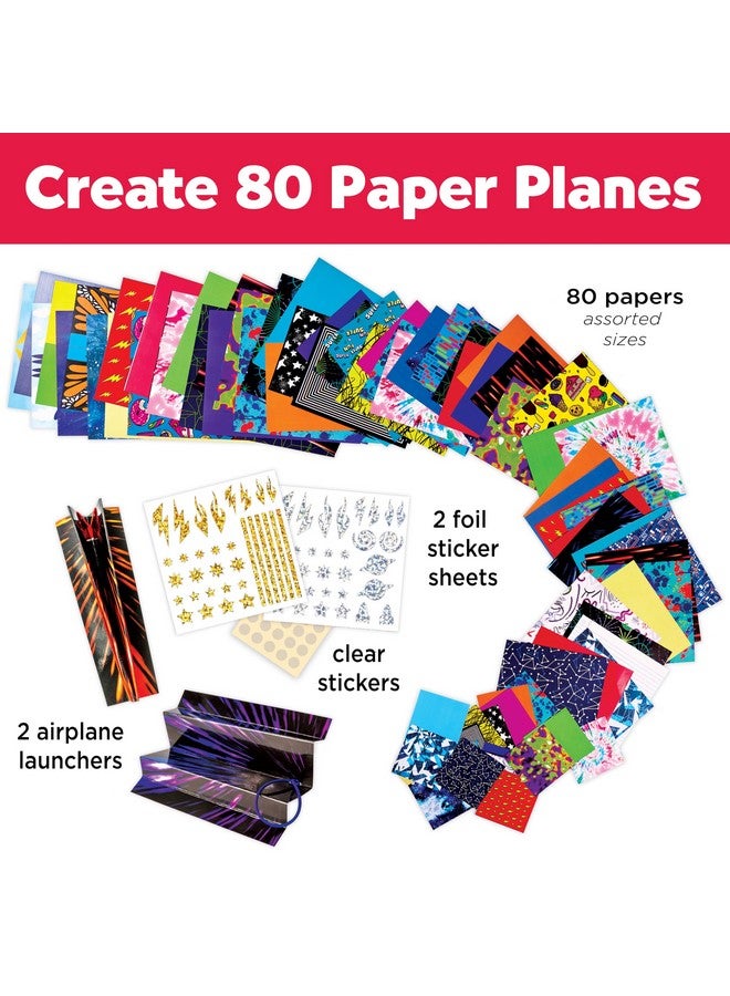 Creativity for Kids Stunt Squadron Fold & Launch Paper Airplanes: Create 80 Paper Airplanes, STEM Science Kit for Kids, Paper Airplane Craft Kit for Kids, Gifts and Toys for Boys Ages 6-8+ - Image 2