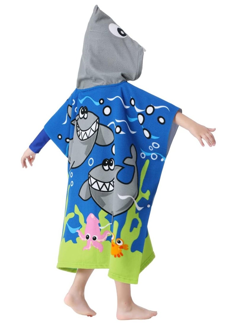 Cutie Cute Kids Hooded Beach Bath Towel Poncho for Age 4-10 Years  Swim Pool Coverup Poncho Cape Multi-use for Bath Shower Pool Swim with Drawstring Bag  - Image 2