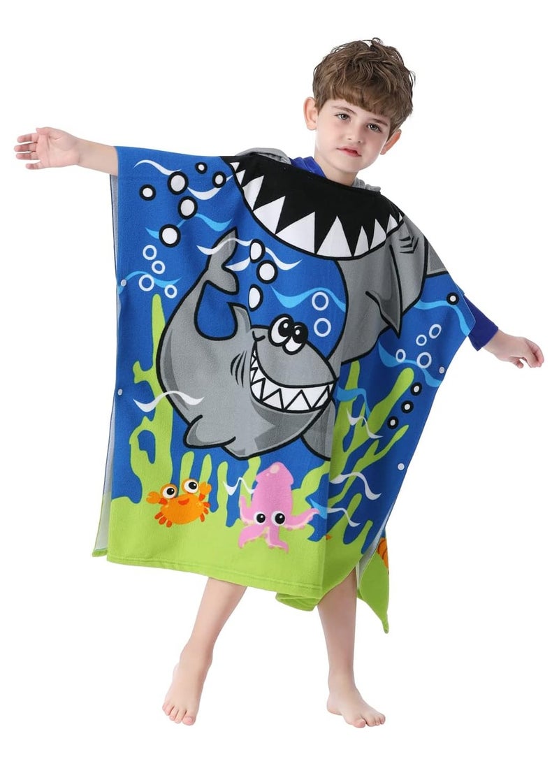 Cutie Cute Kids Hooded Beach Bath Towel Poncho for Age 4-10 Years  Swim Pool Coverup Poncho Cape Multi-use for Bath Shower Pool Swim with Drawstring Bag  - Image 4
