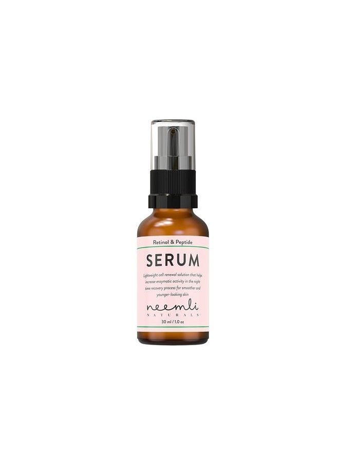 Neemli Naturals Retinol & Peptide Serum, Light Weight Renewal Solution for Smooth, Even-Toned, Younger Looking Skin, Promotes Cell Turnover for Youthful, Smooth Skin, 30ml (Pack of 1)  - Image 1