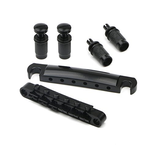 Swhmc Black Tune-O-Matic Bridge Tailpiece Studs For Electric Guitar Replacement Parts - Image 2
