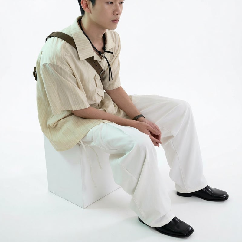 Vintage Ethnic Embroidered Short Sleeve Shirt with Cuban Collar - Image 2