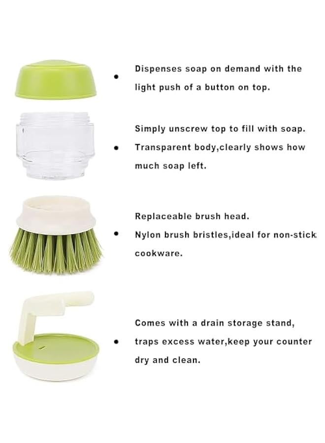 رينكس ساجريي فرشاة اطاق مع موزع صاو، فرشاة خيل لتوزيع الصاو، حامل تخزي للاطاق لتظيف الحوض - Image 3