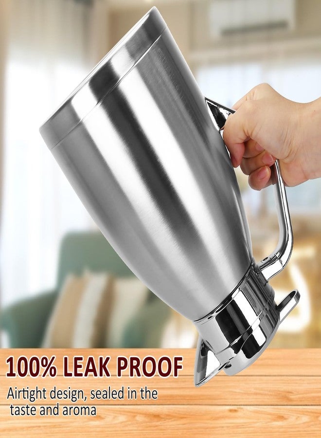 ShineMe Coffee Carafes for Keeping Hot, ShineMe Stainless Steel Thermal Coffee Carafe with Cleaning Brush, Double Walled Vacuum Coffee Pot，61oz Insulated Tea & Coffee Dispenser, Long Heat/Cold Retention - Image 4