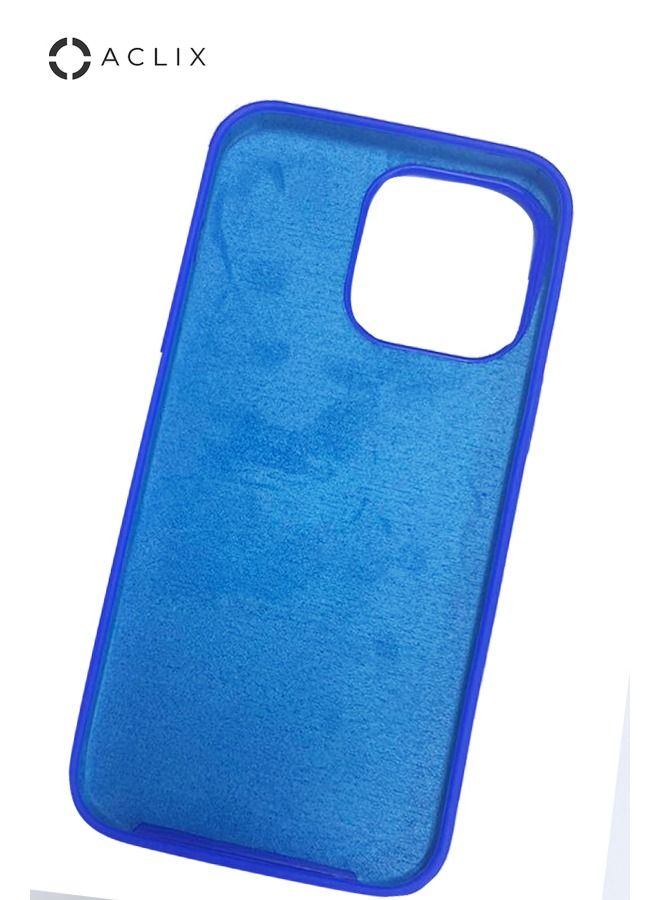 أكاليكس سيليكون حالة 6.7 بوصة كامل الجسم حالة لينة السائل هلام المطاط غطاء للصدمات الوفير المضادة للخدش مكافحة بصمة مكافحة قطرة ضئيلة آيفون 14 برو ماكس الأزرق - Image 3