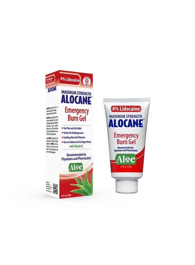 Alocane جل الحروق الطارئة 4% ليدوكائين أقصى قوة لتخفيف الألم والحكة للحروق البسيطة وحروق الشمس والمطبخ والإشعاع والمواد الكيميائية والحروق من الدرجة الأولى وعلاج الإسعافات الأولية والعناية بالحروق 2.5 أونصة سائلة - Image 1