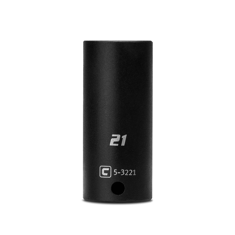 Capri Tools Deep Impact Socket, 3/8-Inch Drive, 6-Point, Metric (21 mm)