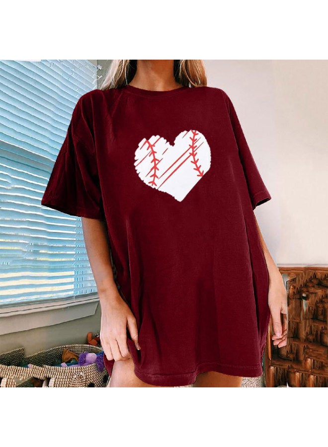 Spring And Summer New Print Round Neck Casual Short Sleeve Loose Fit Large Size - Image 3