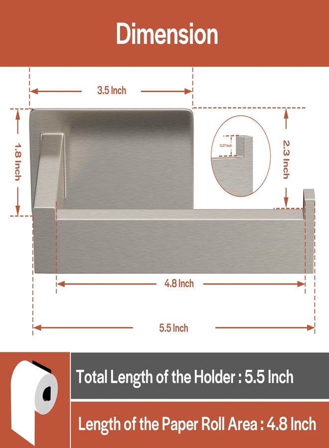 Empava Toilet Paper Holder Self Adhesive, Toilet Paper Roll Holder No-Drill for Bathroom, Washroom,SUS 304 Stainless Steel,Adhesive Tissue Holder - Image 2