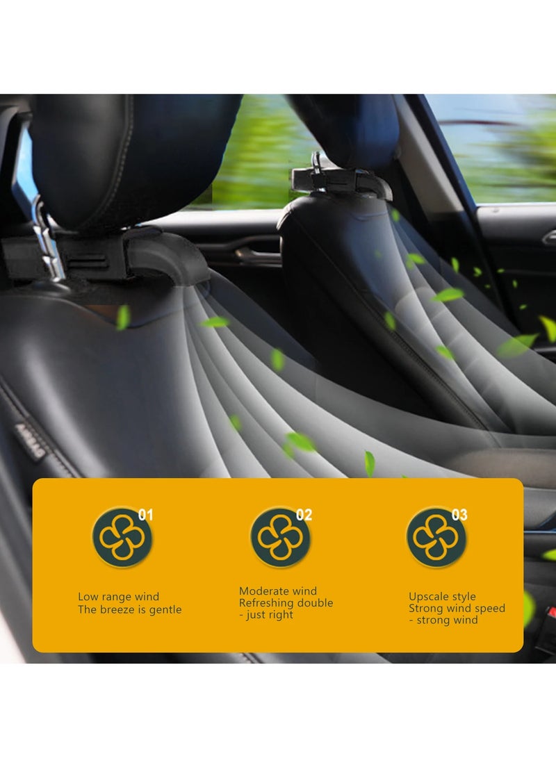 AROAQ Car Back Seat Cooling Fan 3 Speed ​​Portable Electric Headrest Fan USB Powered for Vehicle SUV RV - Image 3