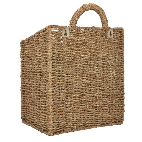 MyGift 12.5 Inch Rustic Woven Wall Hanging Storage Basket, Large Decorative Baskets, Magazine and Mail Organizer Basket - Image 4