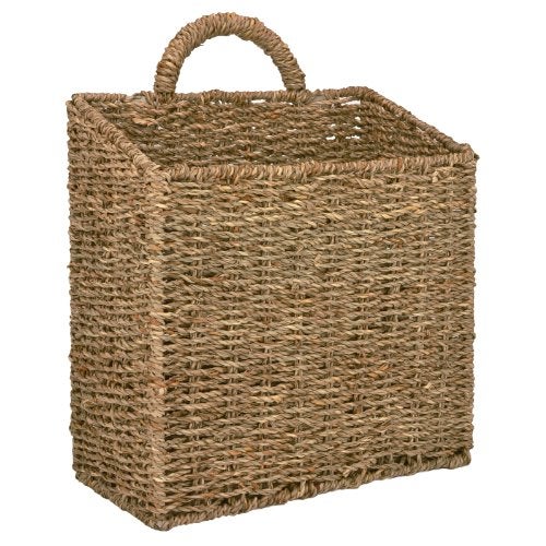 MyGift 12.5 Inch Rustic Woven Wall Hanging Storage Basket, Large Decorative Baskets, Magazine and Mail Organizer Basket - Image 2