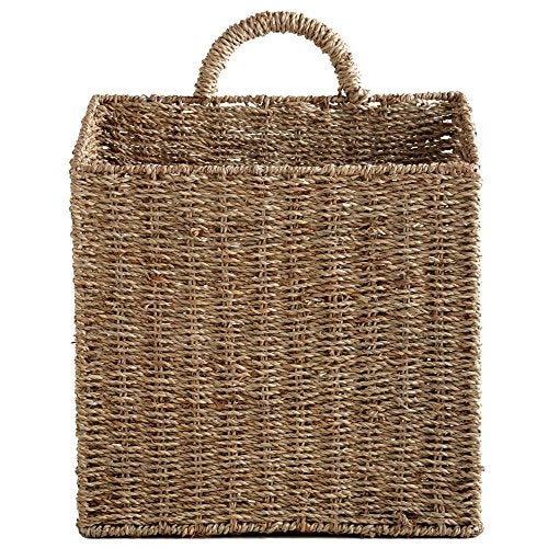 MyGift 12.5 Inch Rustic Woven Wall Hanging Storage Basket, Large Decorative Baskets, Magazine and Mail Organizer Basket - Image 3
