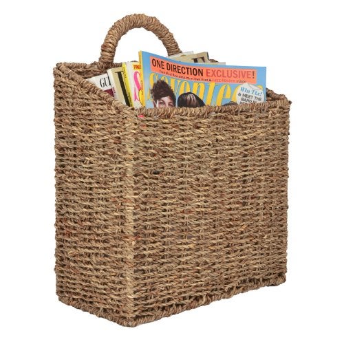 MyGift 12.5 Inch Rustic Woven Wall Hanging Storage Basket, Large Decorative Baskets, Magazine and Mail Organizer Basket - Image 1