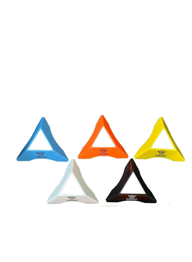 Cubuzzle 5-Piece Speed Cube Display Stand Set | Multicolour Universal Holder - Compatible with All Standard Speed Cubes  2x2, 3x3, 4x4, 5x5, Megaminx, and Pyramid Puzzles Collections - Image 3