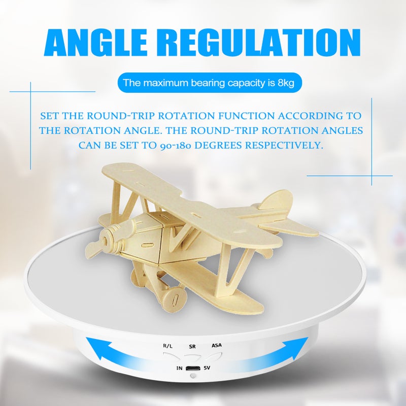 360 Degree Electric Rotating Turntable Display Stand for Video Photography Props Speed Adjustable Display Turntable - Image 5