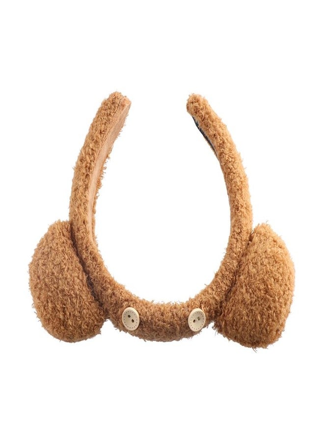 Pokinge Cute Bear Ears Headband, Fluffy Button Hairband, Animal Head Wear, Big Hair Hoop for Women's Face Wash, Cosplay Costume Supplies - Image 3