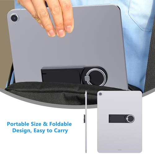 MRUOZRUI Universal Tablet Stand for iPad Pro Air Mini/Galaxy Tab Kindle and All Tablets, 2 Pack, Multi-Angle Adjustable Tablet Kickstand with Built-in Ring Holder, 360 Degrees Handle Ring, Black - Image 5