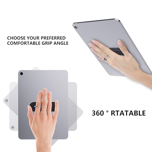 MRUOZRUI Universal Tablet Stand for iPad Pro Air Mini/Galaxy Tab Kindle and All Tablets, 2 Pack, Multi-Angle Adjustable Tablet Kickstand with Built-in Ring Holder, 360 Degrees Handle Ring, Black - Image 3