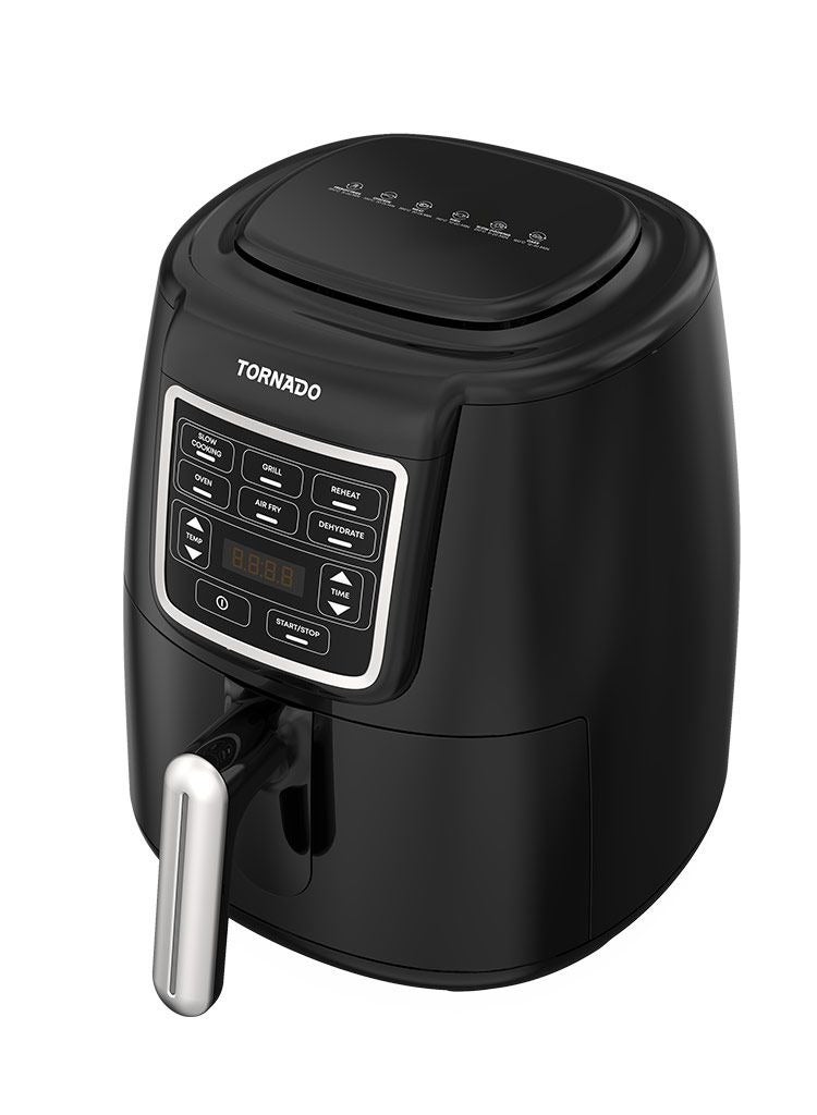 TORNADO Air Fryer 1550 Watt 4 Liter LED Display Black x Silver THF-1554D-XL-BS - Image 3