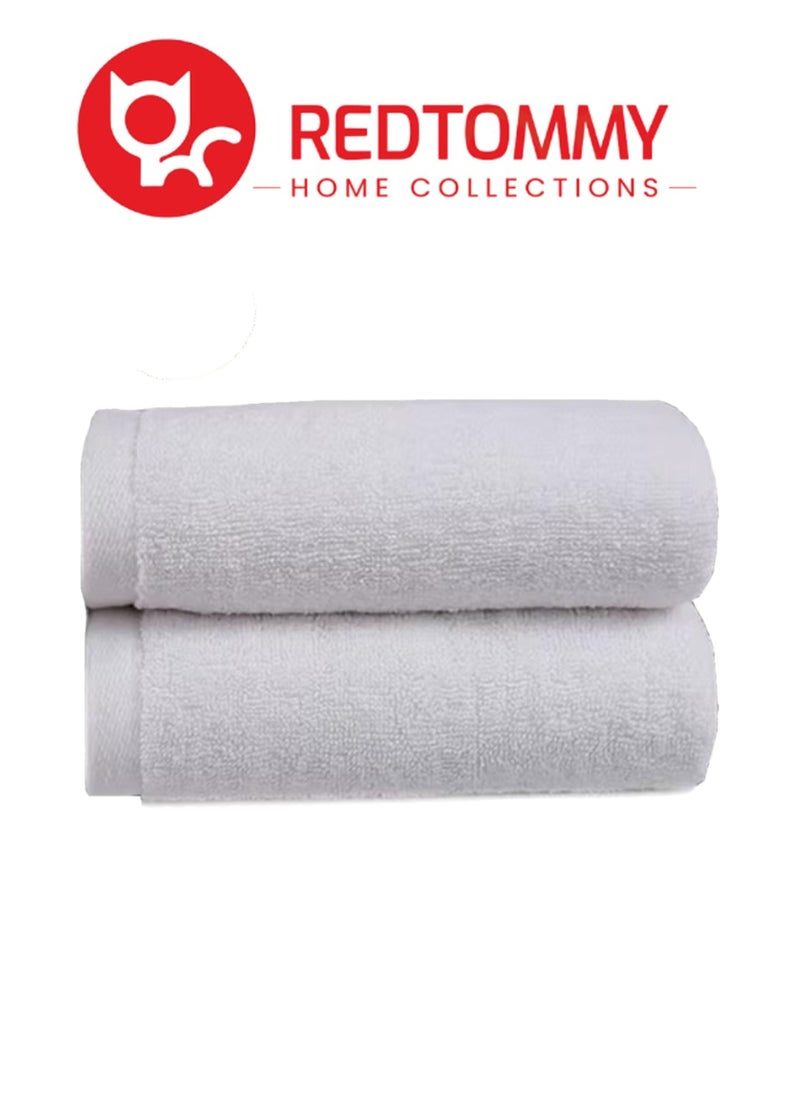 REDTOMMY Pack of 2 - Bath Towel - 100% Cotton 600 GSM Over Sized (76x152cm), Highly Absorbent Bath Sheet For Pool, Beach, Fitness, Sports, Yoga -White - Image 1
