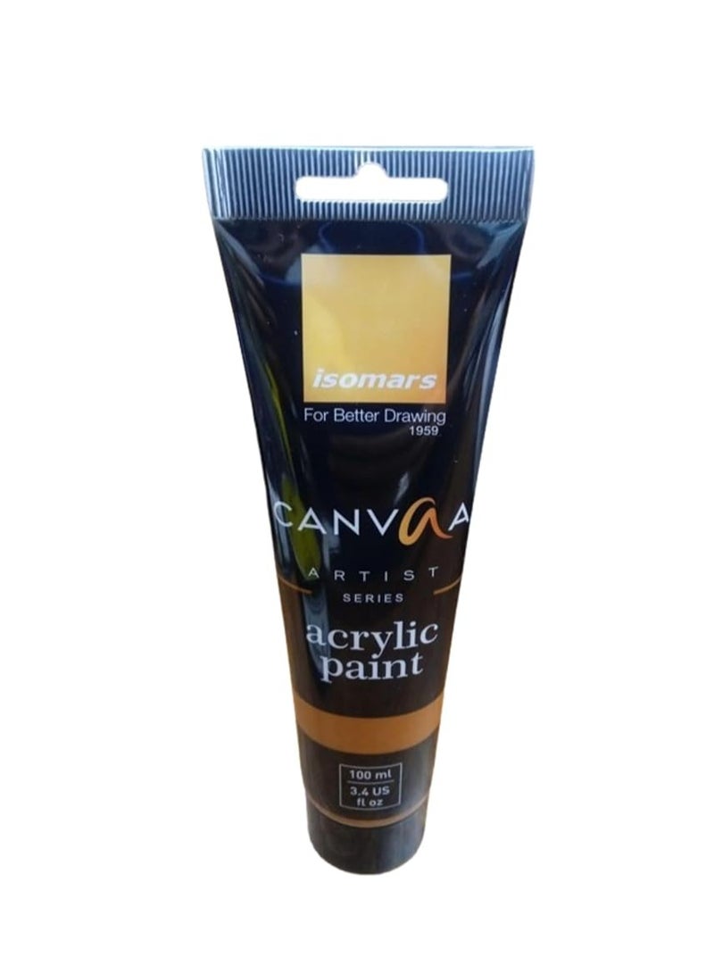 Isomers Canvaa Acrylic Paint 100ml Vibrant Pigmented & Fadeproof Colors - ARTIST SERIES - For Canvas Painting, Scrap Book, Paper Board, Wood & Terracotta Burnt Umber - Image 1