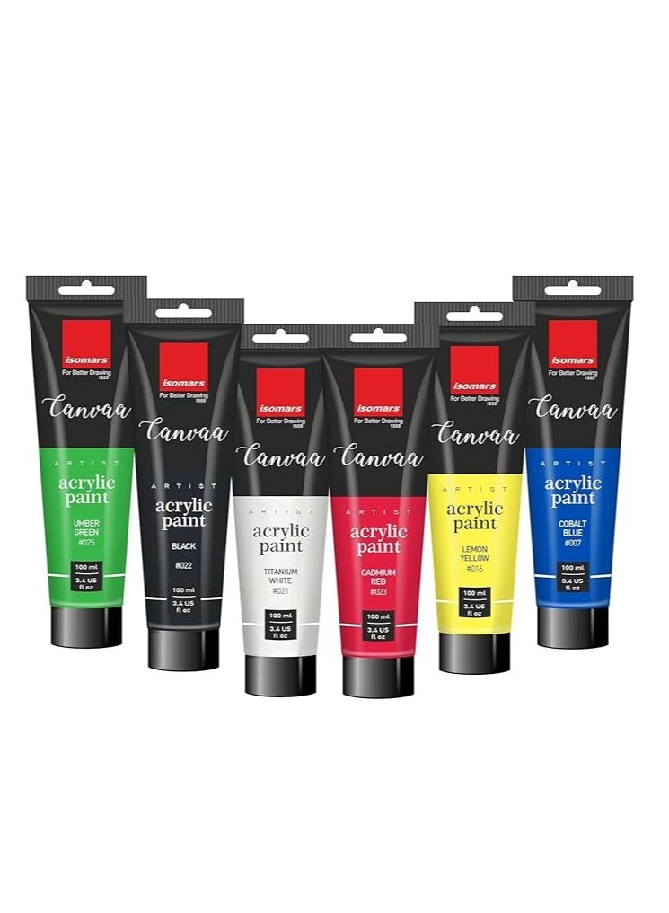 Isomers Canvaa Acrylic Paint 100ml Vibrant Pigmented & Fadeproof Colors - ARTIST SERIES - For Canvas Painting, Scrap Book, Paper Board, Wood & Terracotta Burnt Umber - Image 3