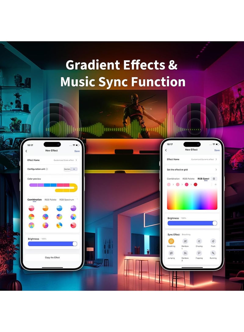 Aqara LED Strip T1 with Matter, Requires Zigbee 3.0 Hub, 6.5 FT RGB+IC LED Strip Lights with 16 Million Colors/Tunable White/Gradient Effects,Supports Apple Home and Alexa - Image 2