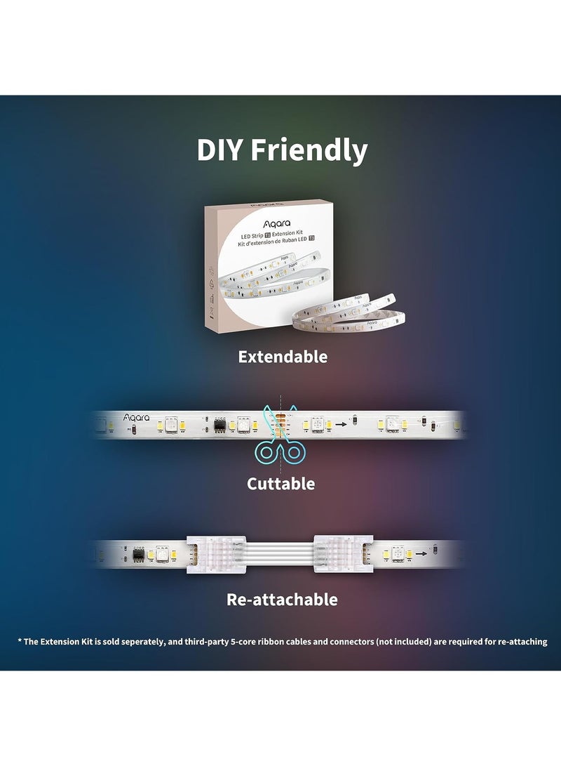 Aqara LED Strip T1 with Matter, Requires Zigbee 3.0 Hub, 6.5 FT RGB+IC LED Strip Lights with 16 Million Colors/Tunable White/Gradient Effects,Supports Apple Home and Alexa - Image 4