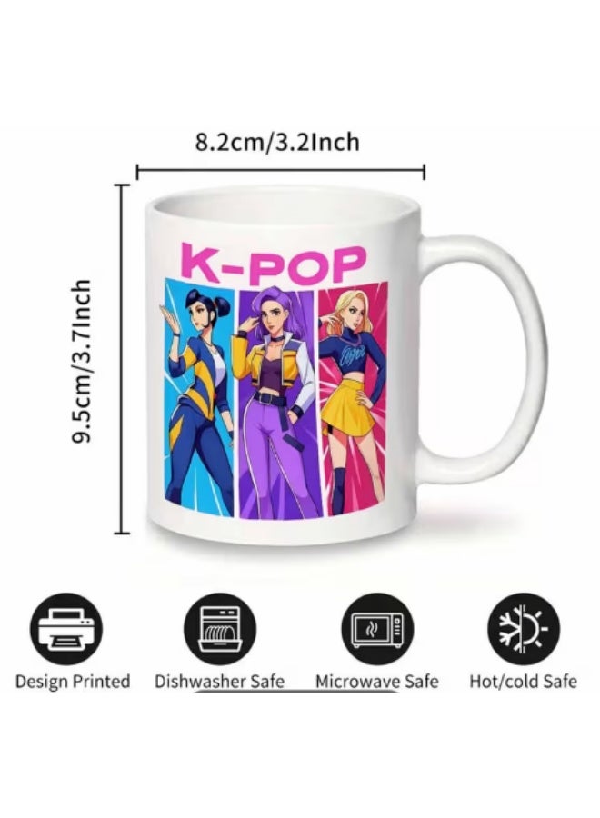 كيبوب كوب كيبوب - كوب فرقة فتيات كيبوب 11 أونصة (360 مل) - كوب قهوة ميرا رومي زوي، كوب شاي وعصير سيراميك لطيف من الكيبوب - هدية لمحبي الكيبوب من الفتيات والمراهقات والبالغات - قطعة تذكارية جمالية لهواة جمع منتجات الآيدول (وردي) - Image 3