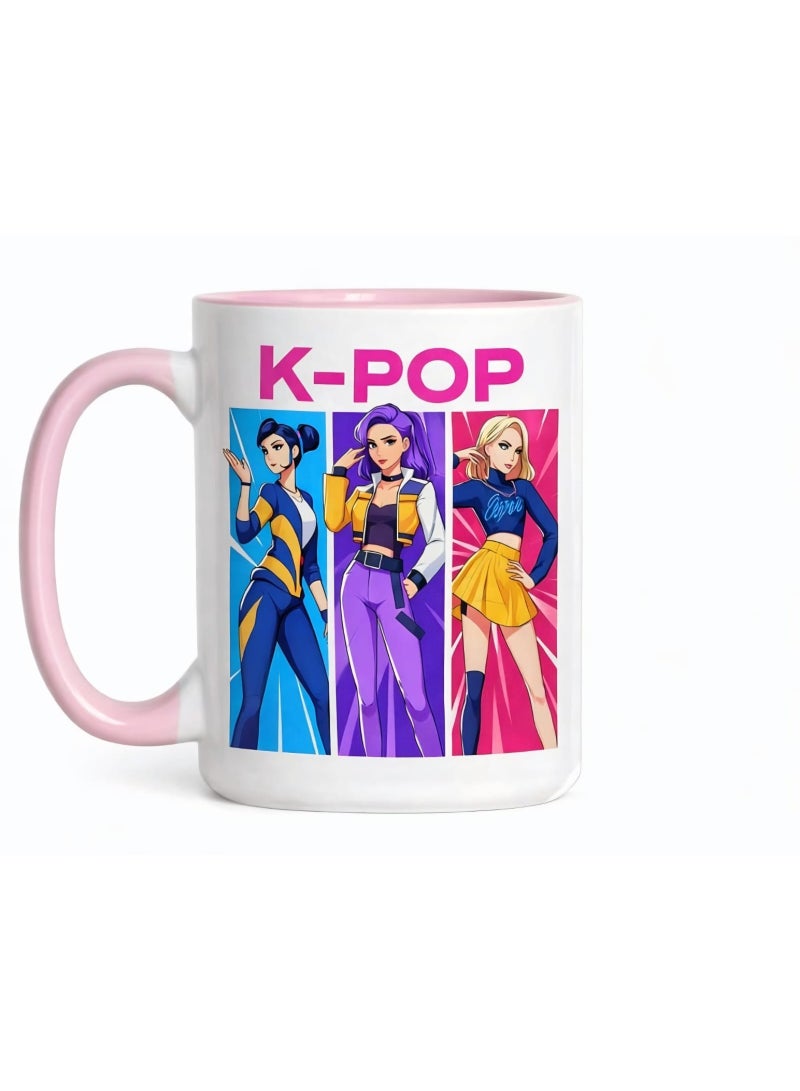 كيبوب كوب كيبوب - كوب فرقة فتيات كيبوب 11 أونصة (360 مل) - كوب قهوة ميرا رومي زوي، كوب شاي وعصير سيراميك لطيف من الكيبوب - هدية لمحبي الكيبوب من الفتيات والمراهقات والبالغات - قطعة تذكارية جمالية لهواة جمع منتجات الآيدول (وردي) - Image 5