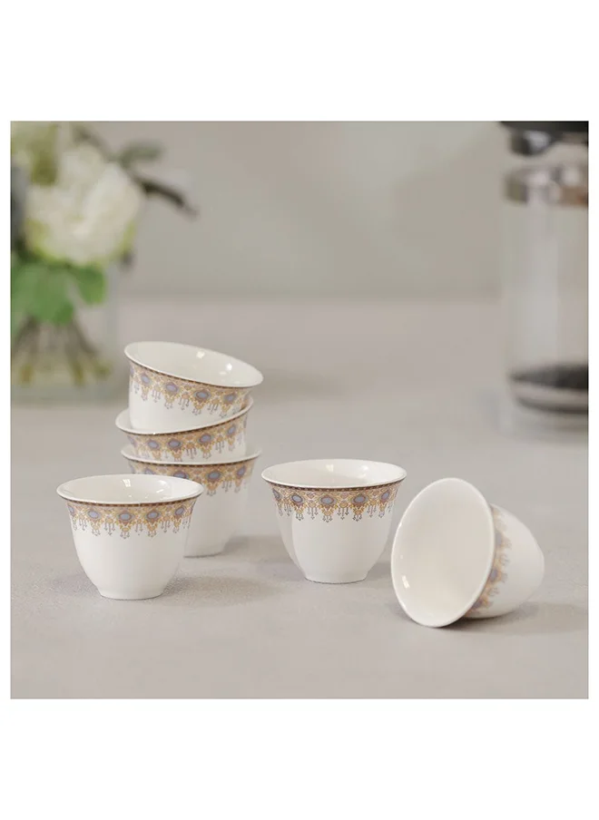 دانوب هوم Sahara 6 Piece New Bone China Cawa Cup Set 80Ml Serve 6 23X11X6.9 Cm Gold