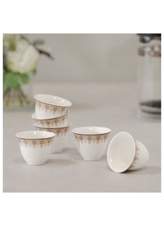 DANUBE HOME Sahara 6 Piece New Bone China Cawa Cup Set 80Ml Serve 6 23X11X6.9 Cm Gold  - Image 1