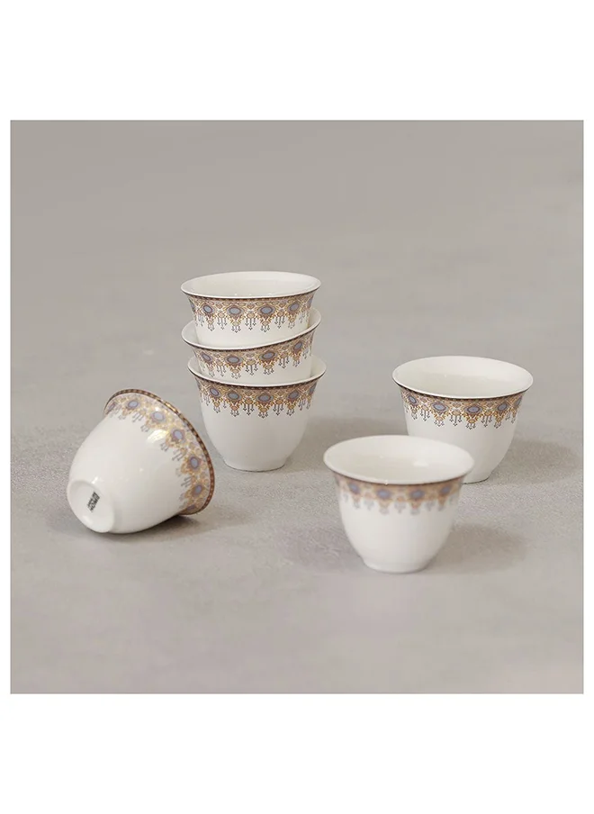 دانوب هوم Sahara 6 Piece New Bone China Cawa Cup Set 80Ml Serve 6 23X11X6.9 Cm Gold