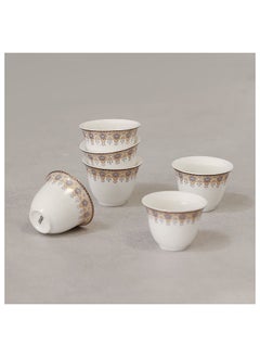 DANUBE HOME Sahara 6 Piece New Bone China Cawa Cup Set 80Ml Serve 6 23X11X6.9 Cm Gold  - Image 2