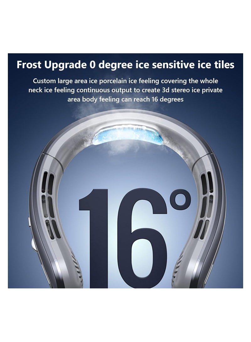 SYOSI Portable Neck Fan, Hands Free Neck Fan, 100 Speeds Faster Cooling, Fan Silent Hanging Neck, 400mah Battery Operated Wearable, Fans That Blow Cold Air, USB Charging, Portable Leafless Personal Fan - Image 5