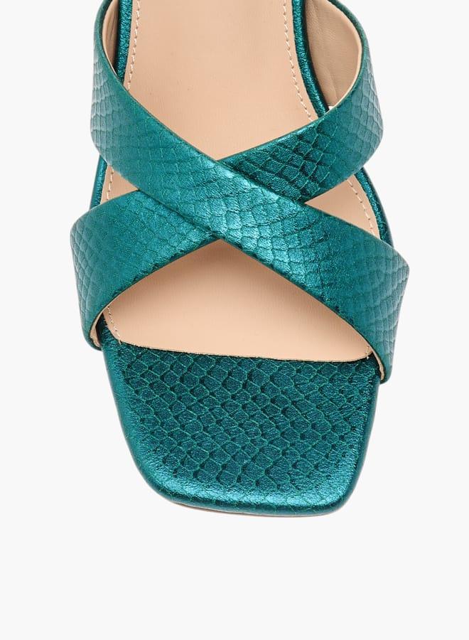 Flora Bella By Shoexpress Women Textured Cross Strap Sandals with Stiletto Heels - Image 4