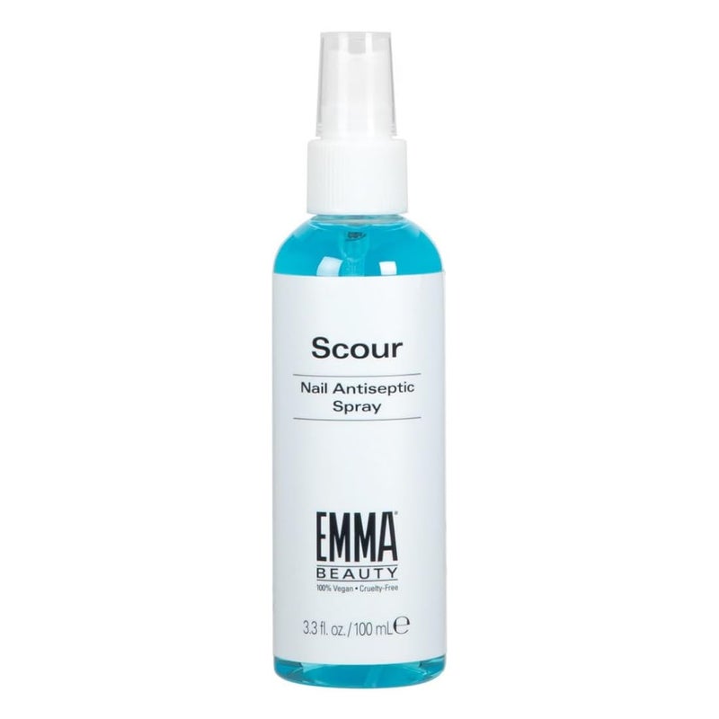 EMMA BEAUTY EMMA Beauty Scour Nail Antiseptic Spray, Nail Surface Cleanser and Cleaning Solution, 12+ Free Formula, 100% Vegan & Cruelty-Free, 3.3 oz. 