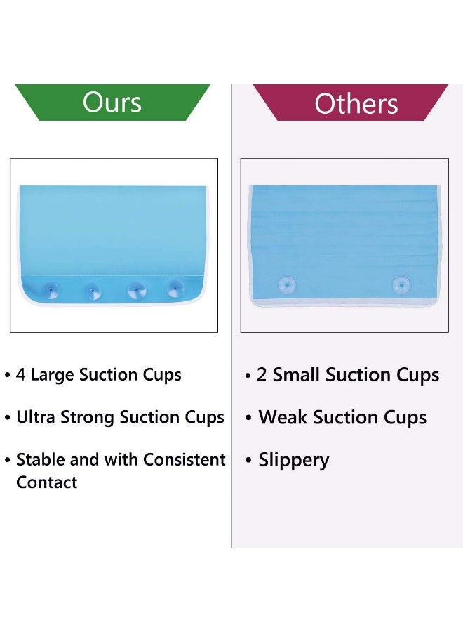 GameXcel وسادة الركوع مع دعم الكوع لحوض الاستحمام بسماكة 1.5 بوصة مع منظم ألعاب - وسادة الركوع للاستحمام للأطفال - وسادة حوض استحمام قابلة للفصل والطوي للآباء - زرقاء - Image 4