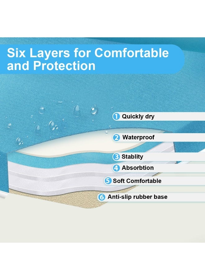 GameXcel وسادة الركوع مع دعم الكوع لحوض الاستحمام بسماكة 1.5 بوصة مع منظم ألعاب - وسادة الركوع للاستحمام للأطفال - وسادة حوض استحمام قابلة للفصل والطوي للآباء - زرقاء - Image 2