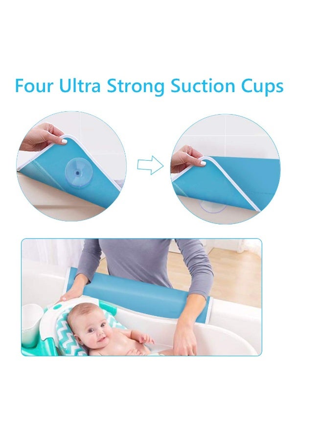 GameXcel وسادة الركوع مع دعم الكوع لحوض الاستحمام بسماكة 1.5 بوصة مع منظم ألعاب - وسادة الركوع للاستحمام للأطفال - وسادة حوض استحمام قابلة للفصل والطوي للآباء - زرقاء - Image 3