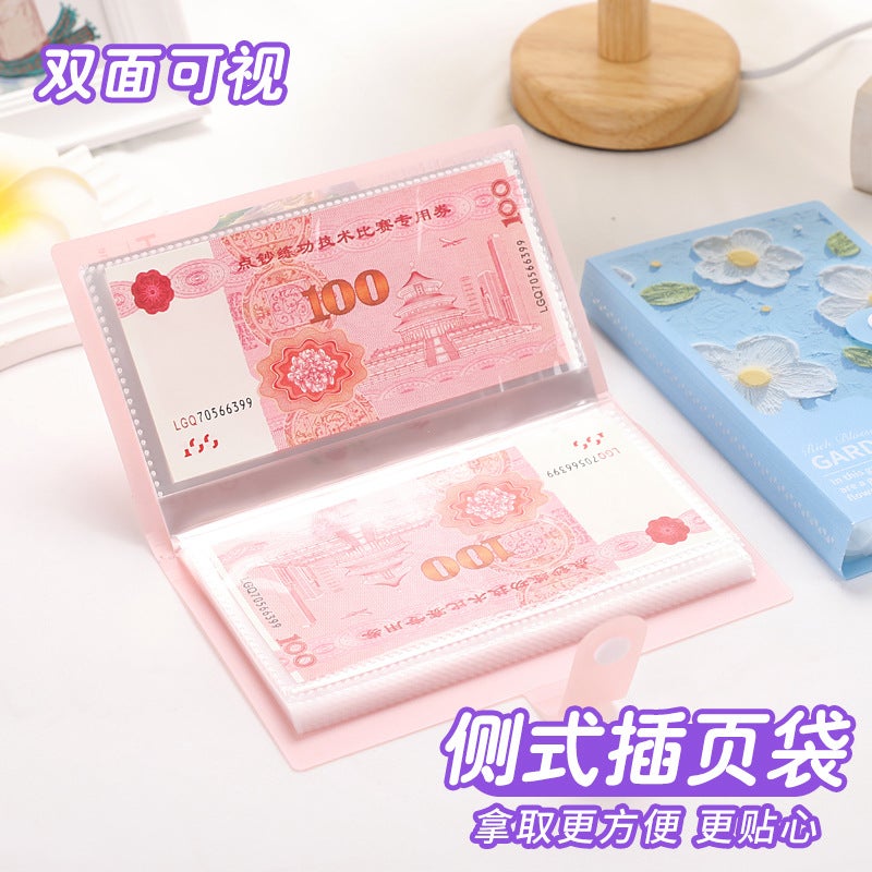 A6 Savings Book with Cash Storage, 3D Snap-On Plastic Cover, Banknote Storage Album, Commemorative Coin Collection, 3D Oil Painting Information  Book - Image 5